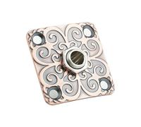 Guyker Square Curved Metal Jack Plate GJ013 with Mono Output Jack Socket Replacement Part for Electric Guitar Bass (Bronze)