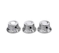 Guyker Top Hat Guitar Bass Potentiometer Control Knobs 6mm Dia. Shaft Pots - 3Pcs Metal Bell Cap Speed Tone Volume Top Sunflower Pattern Knob Replacement Parts - Chrome