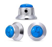 Guyker Top Hat Guitar Bass Potentiometer Control Knobs with 6mm Dia. Shaft Pots - 3PCS Bell Speed Tone Volume Knob Replacement for Electric Guitar or Precision Bass, Blue Turquoise Top