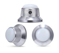 Guyker Top Hat Guitar Bass Potentiometer Control Knobs with 6mm Dia. Shaft Pots - 3PCS Bell Speed Tone Volume Knob Replacement for Electric Guitar or Precision Bass, Opal Stone Top