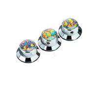Guyker Top Hat Potentiometer Control Knobs with 6.3mm Dia. Shaft Pots - 3PCS Aluminium alloy Bell Speed Tone Volume Switch Knob Replacement for Electric Guitar or Precision Bass, Chrome CKB019D