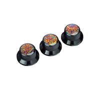 Guyker Top Hat Potentiometer Control Knobs with 6.3mm Dia. Shaft Pots - 3PCS CNC Aluminium alloy Bell Speed Tone Volume Switch Knob Replacement for Electric Guitar or Precision Bass, Black CKB019A