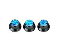 Guyker Top Hat Potentiometer Control Knobs with 6.3mm Dia. Shaft Pots - 3PCS CNC Aluminium alloy Bell Speed Tone Volume Switch Knob Replacement for Electric Guitar or Precision Bass, Black CKB019B