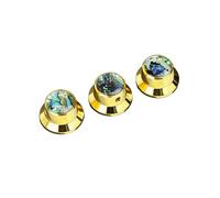 Guyker Top Hat Potentiometer Control Knobs with 6.3mm Dia. Shaft Pots - 3PCS CNC Aluminium alloy Bell Speed Tone Volume Switch Knob Replacement for Electric Guitar or Precision Bass, Gold CKB019C
