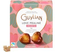 Guylian Love Praline 4 Chocolates Box 42g, Hazelnut Praline filled chocolate hearts