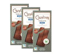 GuyLian Milk Chocolate Bars with Stevia 100g 3-Pack - Belgian Milk Chocolate Sweetened with Stevia - Sugar-Free Alternative, Fairtrade Certified, No Soy, No Gluten - Premium Belgian Quality