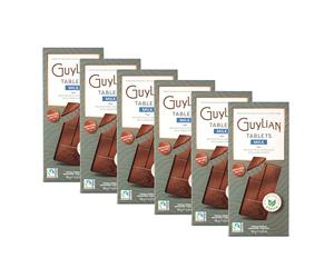 GuyLian Milk Chocolate Bars with Stevia 100g 6-Pack - Belgian Milk Chocolate Sweetened with Stevia - Sugar-Free Alternative, Fairtrade Certified, No Soy, No Gluten - christmas chocolate