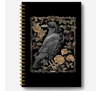 Guymn Gothic Journal Notebook, Witch Journal, Gothic Gifts for Women, Crow Ravens Gifts, Witchy Gifts for Women, Vintage Flower Notebook, Dark Gothic Spiral Notebook 5.5x8.3 Inch