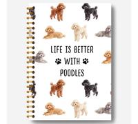 Guymn Poodle Dog Spiral Notebook Journal 5.5x8.3 Inch
