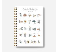 Guymn Social Work Notebook Journal - Alphabet Social Worker Spiral Journal Notebook 5.5×8.3, Social Work Gifts, Social Work Graduation Gifts, 164 Pages