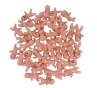 GUYOMM 50Pcs King Cake Babies 1.2inch Mini Plastic Babies，Suitable for Baby Shower Ice Cube Games Mardi Gras Party Decorations (White)