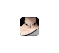GUYOSWXNM Black Submissive Necklace for Women Velvet Day Collar Choker Necklace Silver Bell Leather Pendent Delicate Gothic Sub Collar Choker Trendy Circle Heart Accessories Jewelry (bell)