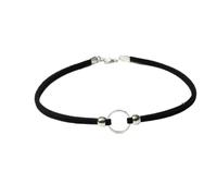 GUYOSWXNM Black Submissive Necklace for Women Velvet Day Collar Choker Necklace Silver Bell Leather Pendent Delicate Gothic Sub Collar Choker Trendy Circle Heart Accessories Jewelry (silver)