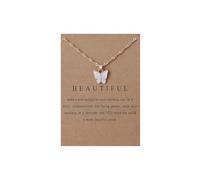 GUYOSWXNM Butterfly Necklace for Women Colorful Butterfly Pendant Necklace Bohemian Style Adjustable Acrylic Birthday Friendship Party Costume Jewelry (White)