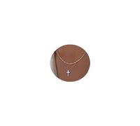 GUYOSWXNM Dainty Cross Necklace for Women 14k Gold/Silver Plated Tiny Layered Cross Faith Pendant Necklace Layering Choker Paper Clip Box Chain Twisted Rope choker Simple Jewelry (A3)