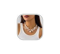 GUYOSWXNM Faux Pearl Choker Necklaces - Large, Irregular, Statement Pearl Necklaces for Women's Wedding Party Jewelry