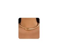 GUYOSWXNM Gold Silver Chunky Choker Necklace For Women Choker Collar Bold Statement Necklaces Spring Hinged Open Necklaces Trendy Jewelry (A1)