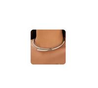 GUYOSWXNM Gold Silver Chunky Choker Necklace For Women Choker Collar Bold Statement Necklaces Spring Hinged Open Necklaces Trendy Jewelry (A4)