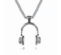 GUYOSWXNM Headphone Necklace for Women Stainless Steel Headphone Pendant Necklace for Men Long Headphone Chain choker Hip Hop Music choker DJ Music Lover Gifts (A1:headphone necklace)