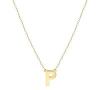 GUYOSWXNM Initial Letter Necklace 14K Real Gold Plated Letter A-Z Choker Gold Silver Dainty Initial Choker Name Necklace Jewelry for Woman Birthday Gift (Letter P)