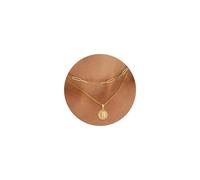 GUYOSWXNM Initial Necklaces for Women - 18K Solid Gold Over Layered Gold Necklace Cute Hexagon Letter Initial Necklace Layered Necklaces for Women Jewelry Gifts (R)