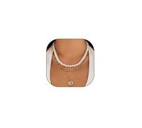 GUYOSWXNM Layered Gold Necklaces for Women Stackable Pearl Coin Choker Necklace Set Colorful Cubic Zirconia Chain Necklaces Trendy Birthday Jewelry Gifts