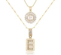 GUYOSWXNM Letter Necklace 14k Gold Plated Bling Dainty Necklaces Trendy Chunky Custom Name Necklace Personalized Round Circle Pendant Zirconia Letters Name Crystal Jewelry Gifts for Women (E)