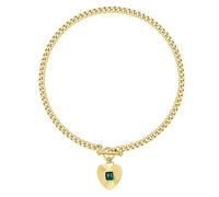 GUYOSWXNM Necklace for Women Gold Heart Necklace Sunburst Heart Chunky Gold Cuban Chain Fashion Jewelry