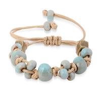 GUYOSWXNM Retro Ceramic Handmade Women's Gift Bracelet Braided Adjustable Rope Bohemian Created Turquoise Tone Bracelets For Women Ladies