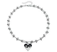 GUYOSWXNM Star Guitar Necklace for Women Men Punk Style Stainless Steel Guitar Pendant Necklace Black Guitar Star Layered choker Punk Rock Bar Party Jewelry (Silver)