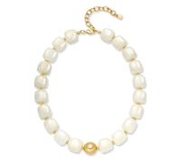 GUYOSWXNM Summer Beach Jewelry Chunky Beaded Necklace for Women Trendy Statement Big Colorful Bubble Resin Bead Choker Necklaces Boho Charm Jewelry (White)