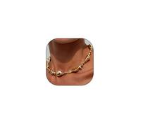 GUYOSWXNM Trendy Gold Bead Choker Necklace Irregular Geometry Liquid Metal Charm Necklace Lightweight Beach Party Collarbone Accessory (Gold)