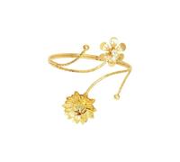 GUYOSWXNM Upper Arm Bracelet Band Cuff Bracelet Gold/Silver Butterfly Flower Armband Adjustable Boho Holiday Jewelry (Gold Flower3)
