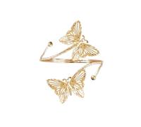 GUYOSWXNM Upper Arm Bracelet Band Cuff Bracelet Gold/Silver Butterfly Flower Armband Adjustable Boho Holiday Jewelry (Gold Butterfly)