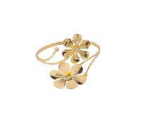 GUYOSWXNM Upper Arm Bracelet Band Cuff Bracelet Gold/Silver Butterfly Flower Armband Adjustable Boho Holiday Jewelry (Gold Flower2)