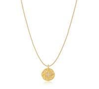GUYOSWXNM Women's 18K gold carved hammer oval coin pendant necklace Bohemian pendant jewelry gift