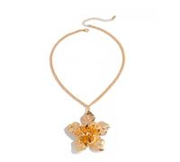 GUYOSWXNM Women's retro style three-dimensional floral necklace set with exaggerated alloy large flower necklace design, women's jewelry gift (G02)