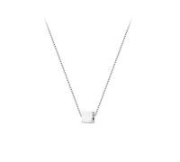 GUYOSWXNM Women's silver pure small square three-dimensional geometric beautiful pendant necklace modern minimalist style women's jewelry gift