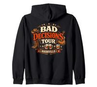 Guys Trip Group Tees BAD DECISIONS TOUR NASHVILLE Boys Trip Zip Hoodie
