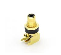 GUYTRM 1/2PCS Brass Female Socket Connector Gold-plated Solder Plate Extended Socket Terminal AV Audio Amplifier Speaker lingli(1PCS Black)