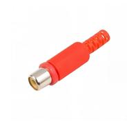 GUYTRM 10/50/100Pcs Welding Plug Male Plug Female Socket Connector Plastic Shell Terminal AV Audio Video Speaker lingli(Red Female,100PCS)