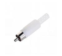 GUYTRM 10/50/100Pcs Welding Plug Male Plug Female Socket Connector Plastic Shell Terminal AV Audio Video Speaker lingli(White Male,50PCS)