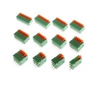 GUYTRM 10Pcs 2.54mm Pitch KF141V KF141R Spring Screwless Terminal Block Straight/Bent Foot 1/2/3/4/5/6/7/8/9/10P PCB Connector lingli(KF141V,SPRING TYPE_10PCS_4P)