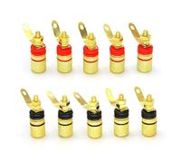GUYTRM 10pcs Speaker DIY Terminal Connector Gold-plated Binding Post Speaker Binding Posts Audio Terminal 4mm Banana Plug Sockets lingli(MULTI)