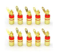GUYTRM 10pcs Speaker DIY Terminal Connector Gold-plated Binding Post Speaker Binding Posts Audio Terminal 4mm Banana Plug Sockets lingli(Red)
