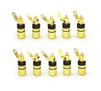 GUYTRM 10pcs Speaker DIY Terminal Connector Gold-plated Binding Post Speaker Binding Posts Audio Terminal 4mm Banana Plug Sockets lingli(Black)