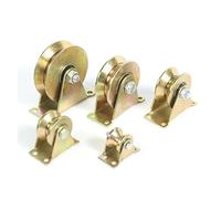 GUYTRM 1Pcs Track Wheel Bearing Pulley Plating Color Stainless Steel Sliding Door Rollers U/V/H Shaped Home Hardware Rigid Caster lingli(V Type 30mm)