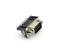 GUYTRM 2-10PCS DB9 Female Male PCB Mount 9Pin PCB Connector RS232 Connector 90-degree Bent Needle DR9 lingli(Male,5PCS)