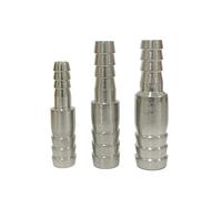 GUYTRM 304 Stainless Steel 2 Way Barbed Pipe Fitting Reducer Straight Connector Hose Barb OD 6mm 8mm 10mm 12mm 14mm 16mm 20-60mm lingli(90 * 63mm)