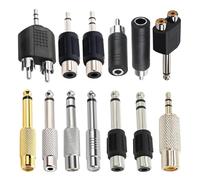 GUYTRM 5Pcs 6.5/6.35mm Mono Stereo Audio Adapter TS Interconnect 1/8" 1/4" Male Plug To Female Jack Connector Converter Speaker lingli(Dark Grey)